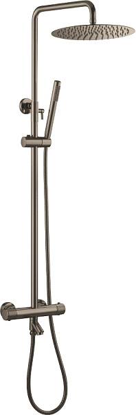 Душевая стойка Boheme Uno с термостатом и верхним душем никель браш матовый 468-T-NB