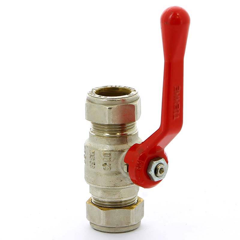 Кран шаровый обжимной Tiemme 2140 18 мм с рычагом 2140008