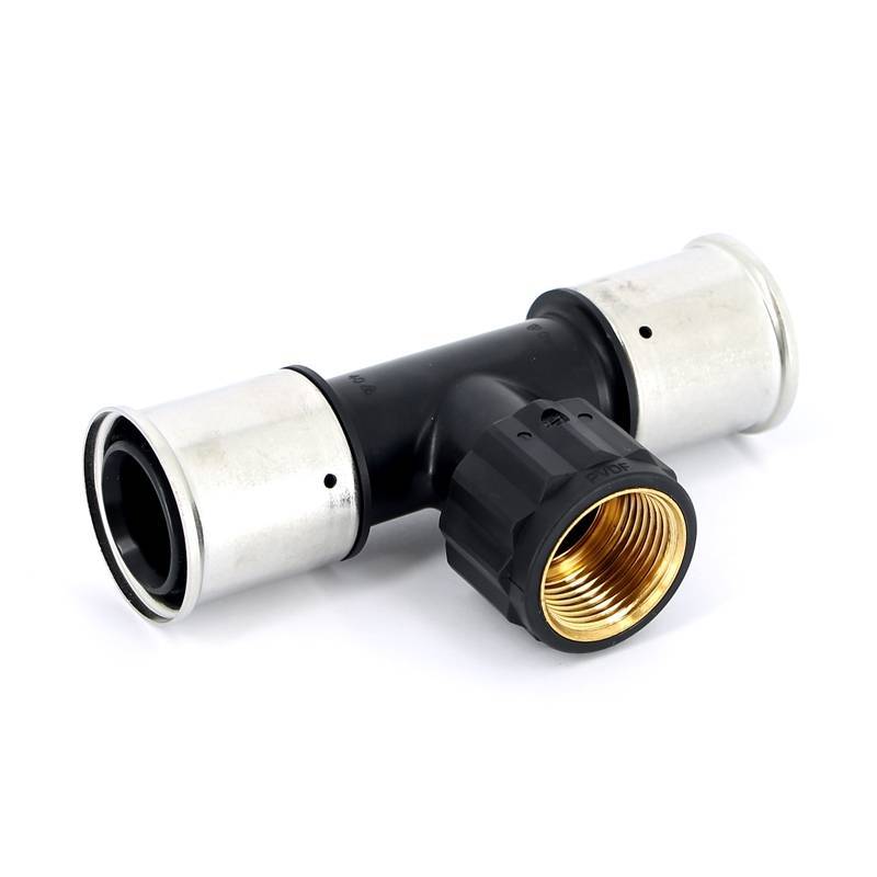 Тройник пресс с внутренней резьбой Henco PVDF 40х1х40 мм 13PK-400640