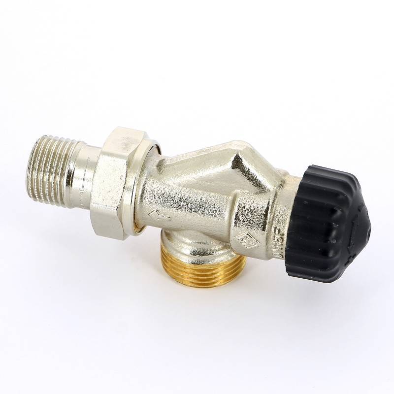 Вентиль термостатический Uni-Fitt угловой-осевой HH 1/2 x 3/4 EK никелированный 164N2300