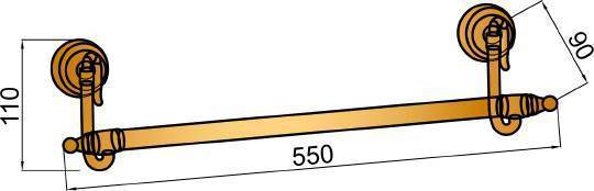 Полотенцедержатель Boheme Medici 55 см подвесной бронза 10602