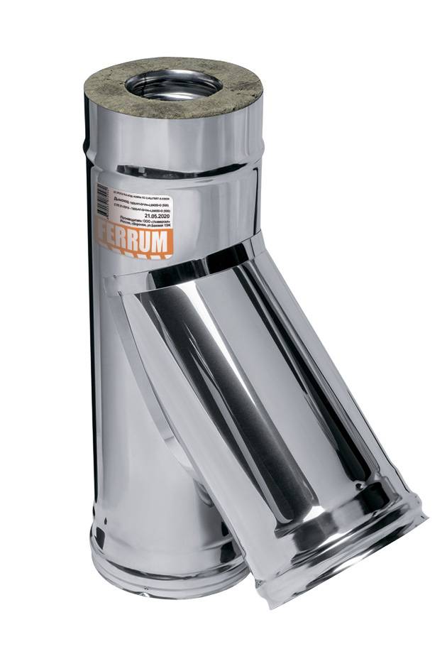 Тройник сэндвич 135° Ferrum AISI 430/0.5 мм + нерж. 180/280 мм Af4311