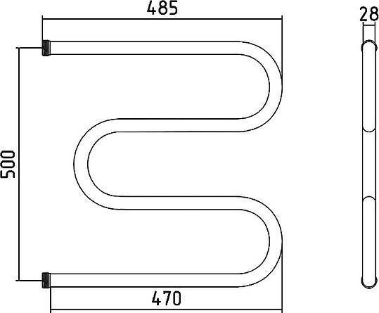 Полотенцесушитель водяной Стилье М-образный 528x500 мм 00004-5050