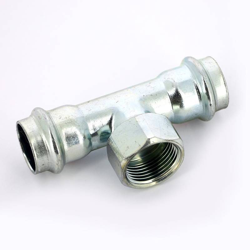 Тройник пресс-ВР оцинкованная сталь Viega Prestabo 22х3/4х22 мм 641962