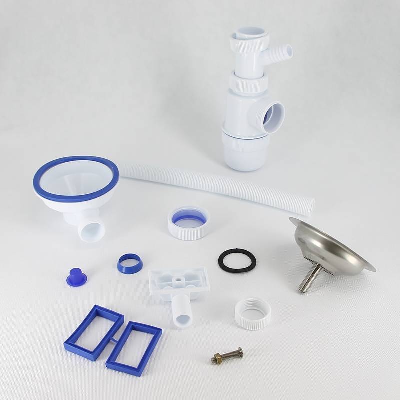 Сифон для мойки Wirquin Элит 1 1/2 х 40 мм чашка 114 мм с отводом и прямоугольным переливом 30986176