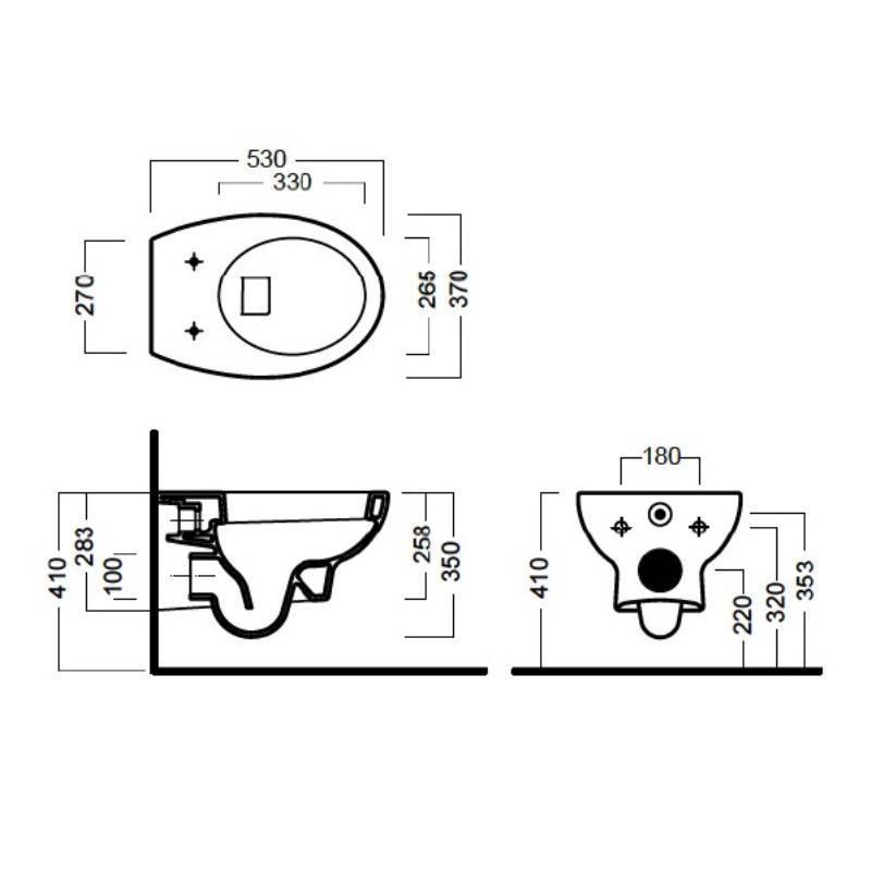 Унитаз подвесной Hatria Erika Pro 53х37 см YXBS01