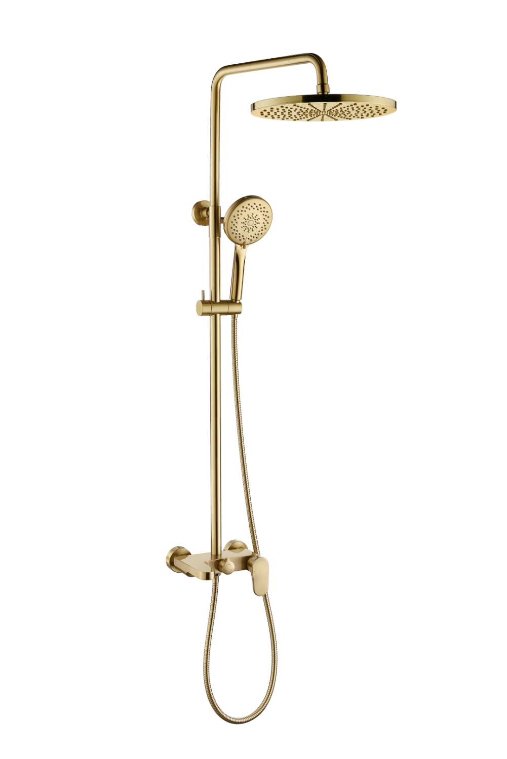 Душевая стойка со смесителем Boheme Spectre верхний душ 25 см матовое золото 458-MG