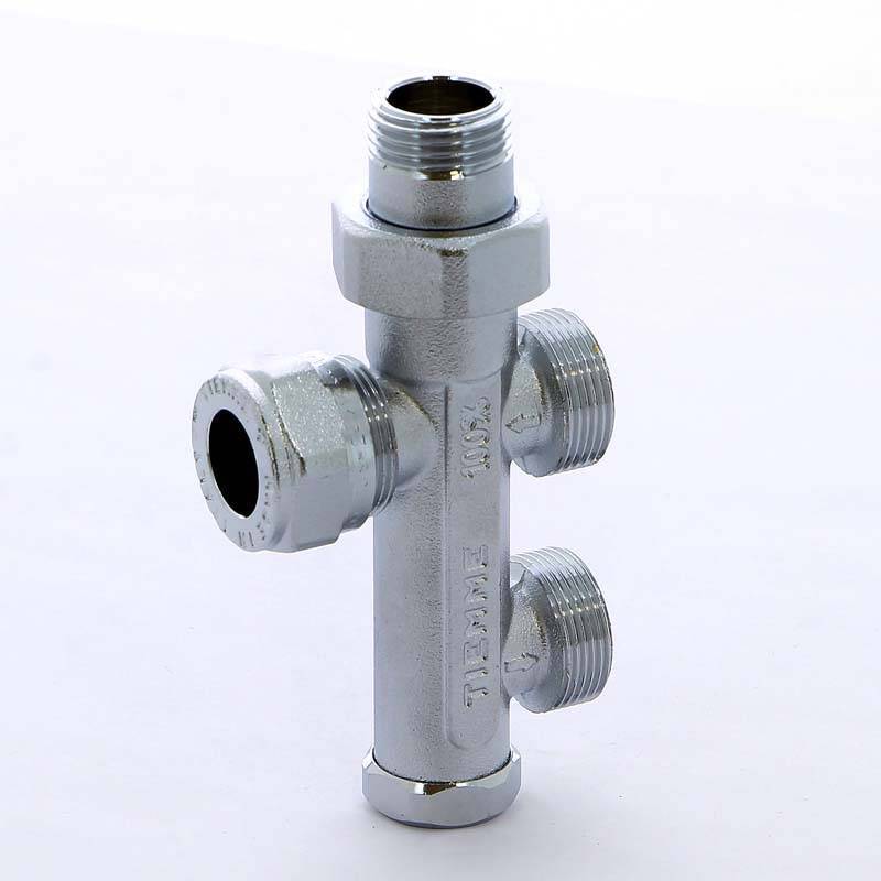 Узел радиаторный Tiemme 1/2 - M24x19 для двухтрубных систем разводка в пол 3370002