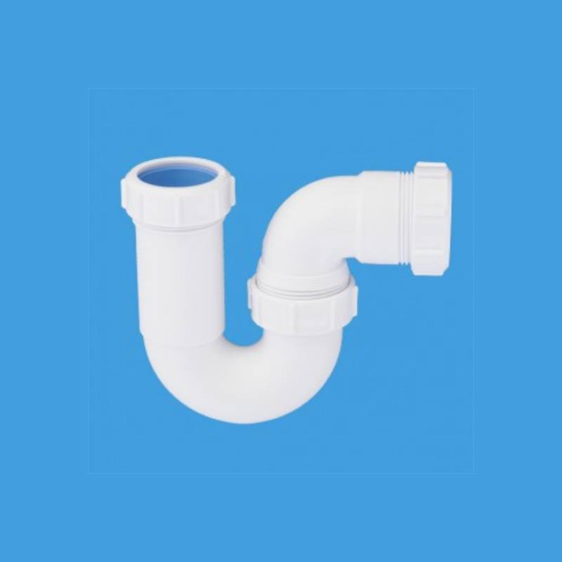 Сифон McAlpine трубный P-образный 40 x 40 мм выход 40 мм 5255