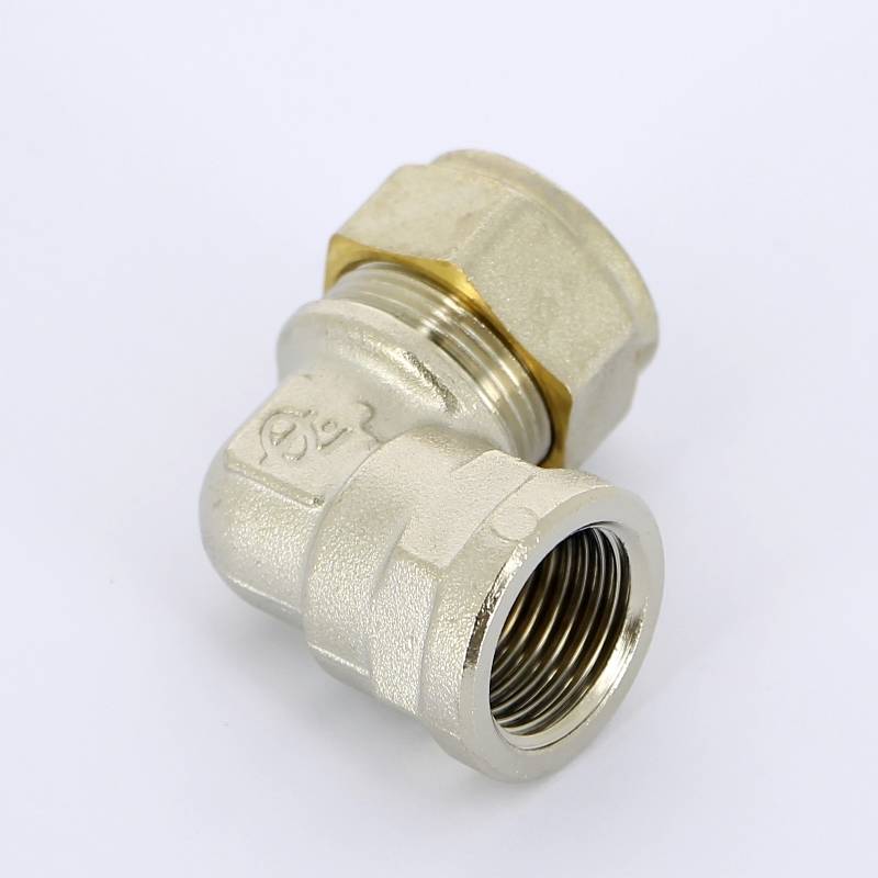 Угольник обжимной Tiemme 18х1/2 внутренняя резьба никелированный 1100075