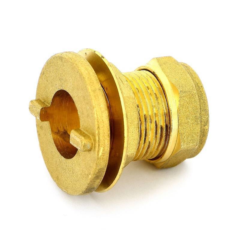 Выпуск резервуарный Tiemme 22 мм обжим с фланцем и контргайкой 1100062