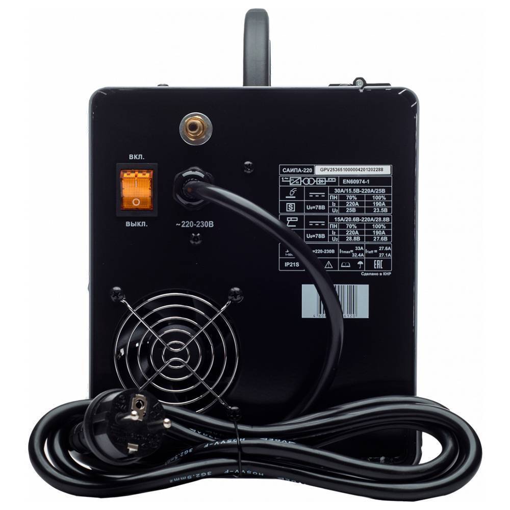 Сварочный инверторный полуавтомат Ресанта САИПА-220 (MIG/MAG) 65/10