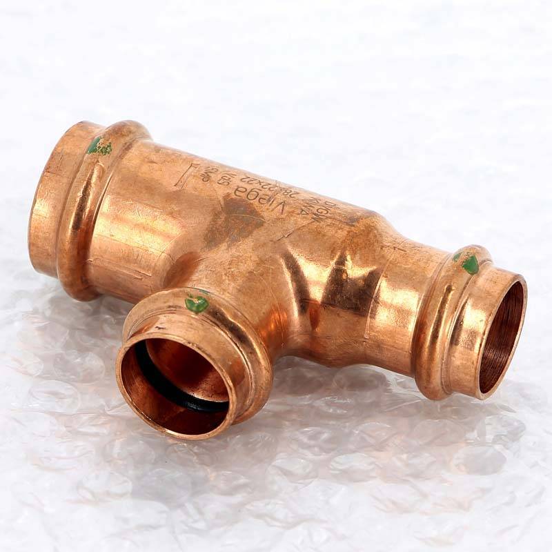 Тройник пресс медный Viega Profipress 28x22x22 мм 307899