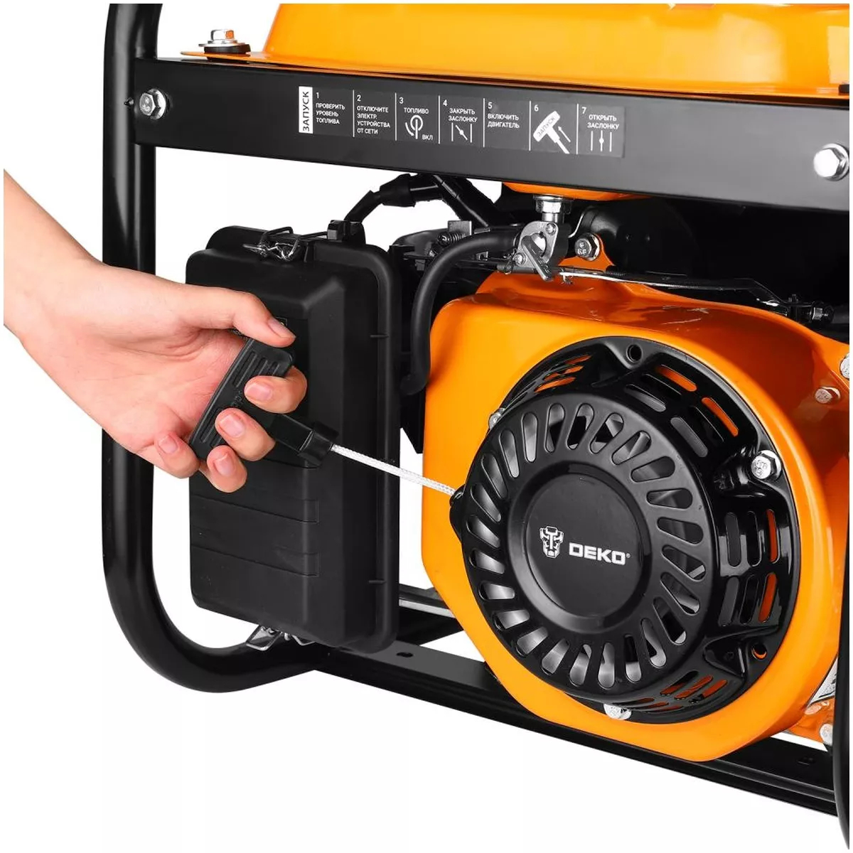 Генератор бензиновый Deko DKEG210-E 3.2 кВт электростартер 063-4155