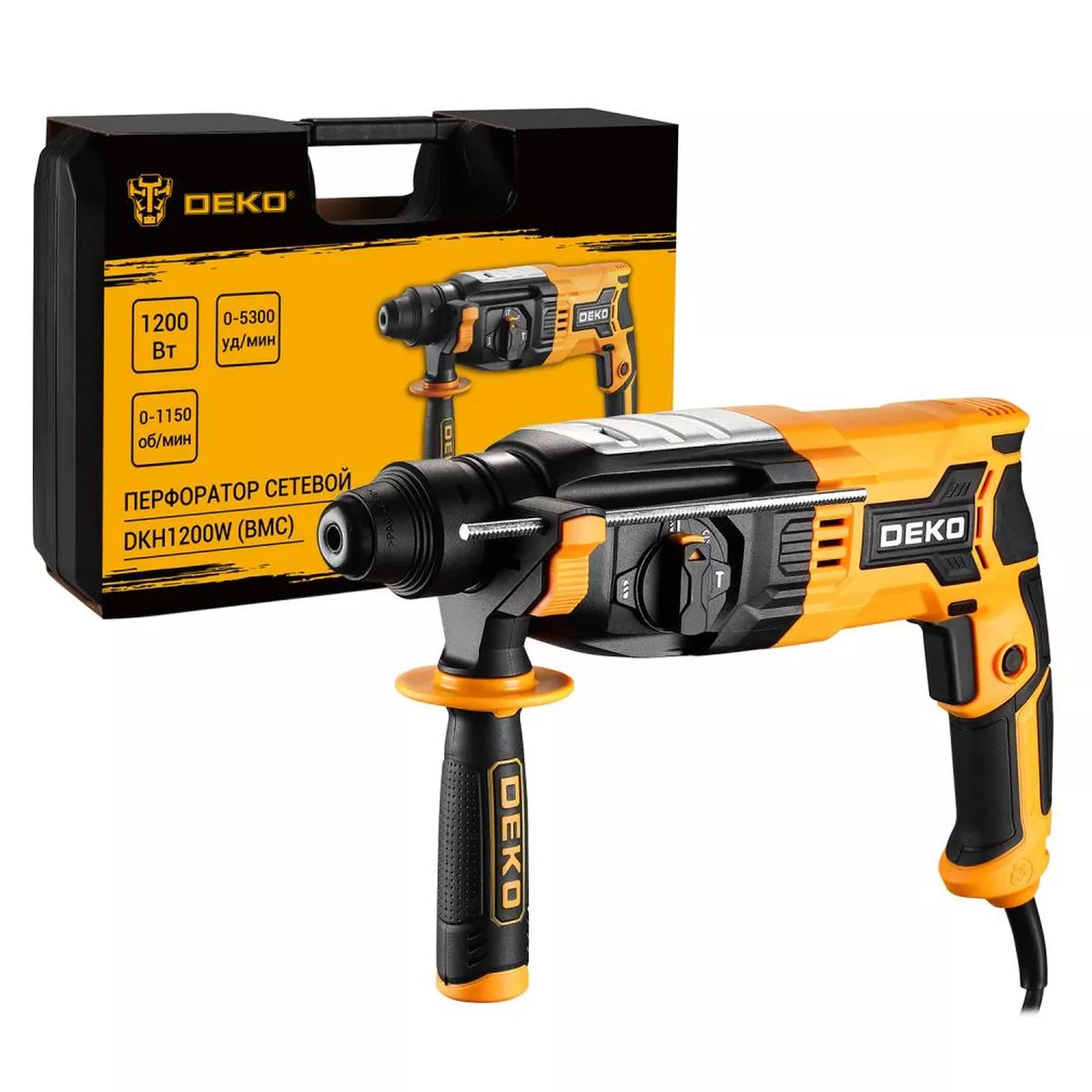 Перфоратор DEKO DKH1200W 1200 Вт SDS-plus в кейсе DKH1200W