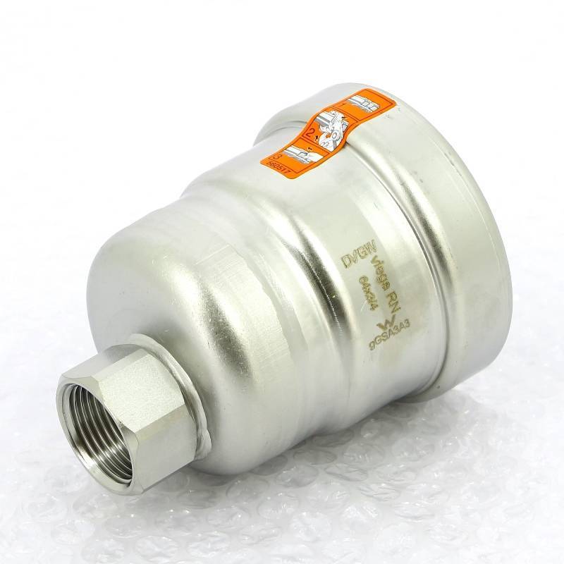 Заглушка пресс из нержавеющей стали Viega Sanpress Inox 64х3/4 ВР с дренажным отверстием 578183