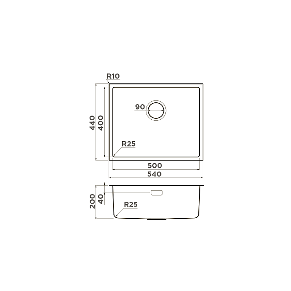 Кухонная мойка Omoikiri Tadzava 54-U/I-IN 54x44 см нержавеющая сталь 4993512