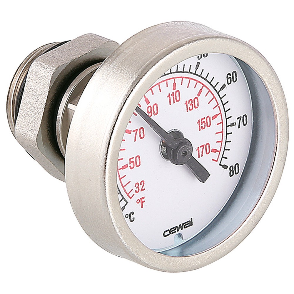 Термометр биметаллический погружной Valtec 0-80 °C 41 мм гильза 27 мм 1/2 VT.0617.0