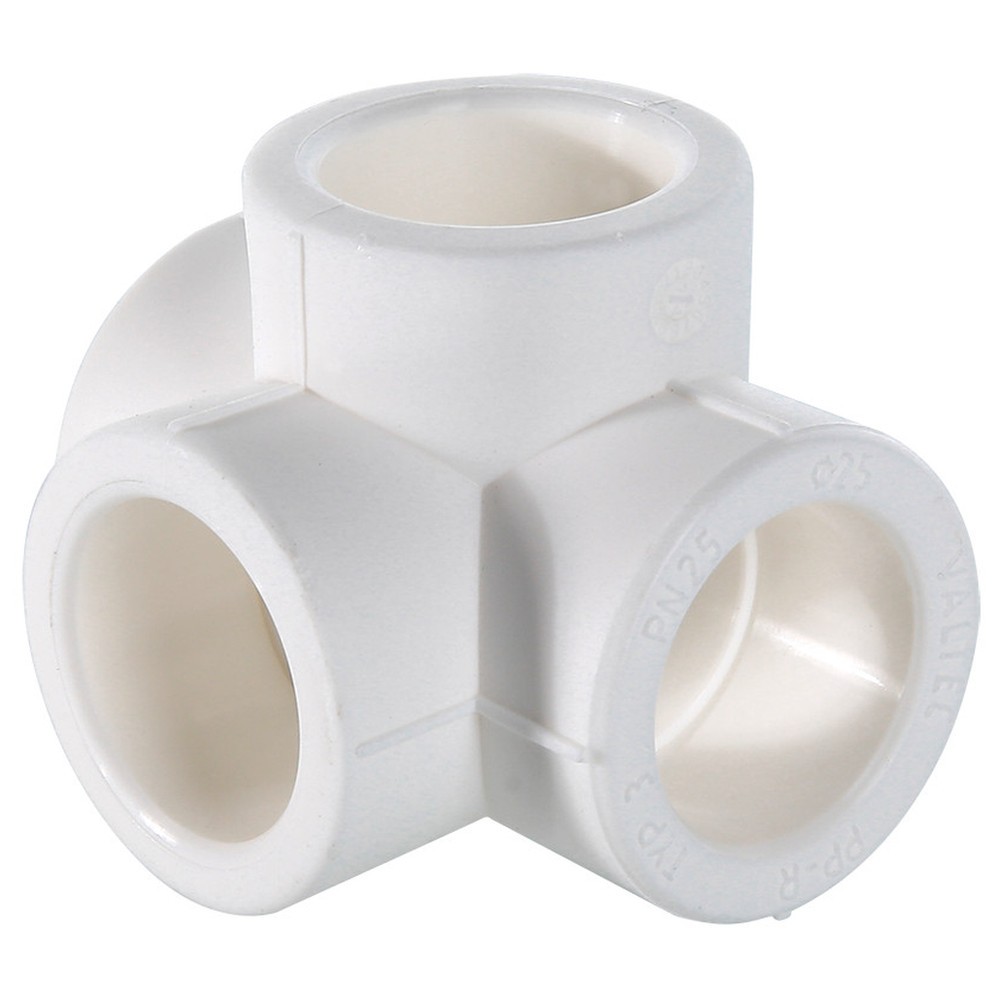 Крестовина двухплоскостная полипропиленовая Valtec PPRC 25 мм белая VTp.778.0.025