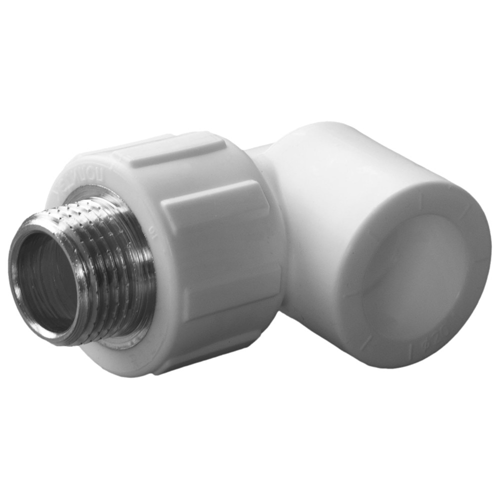 Угольник комбинированный полипропиленовый Политэк 25x3/4 НР белый 1655478