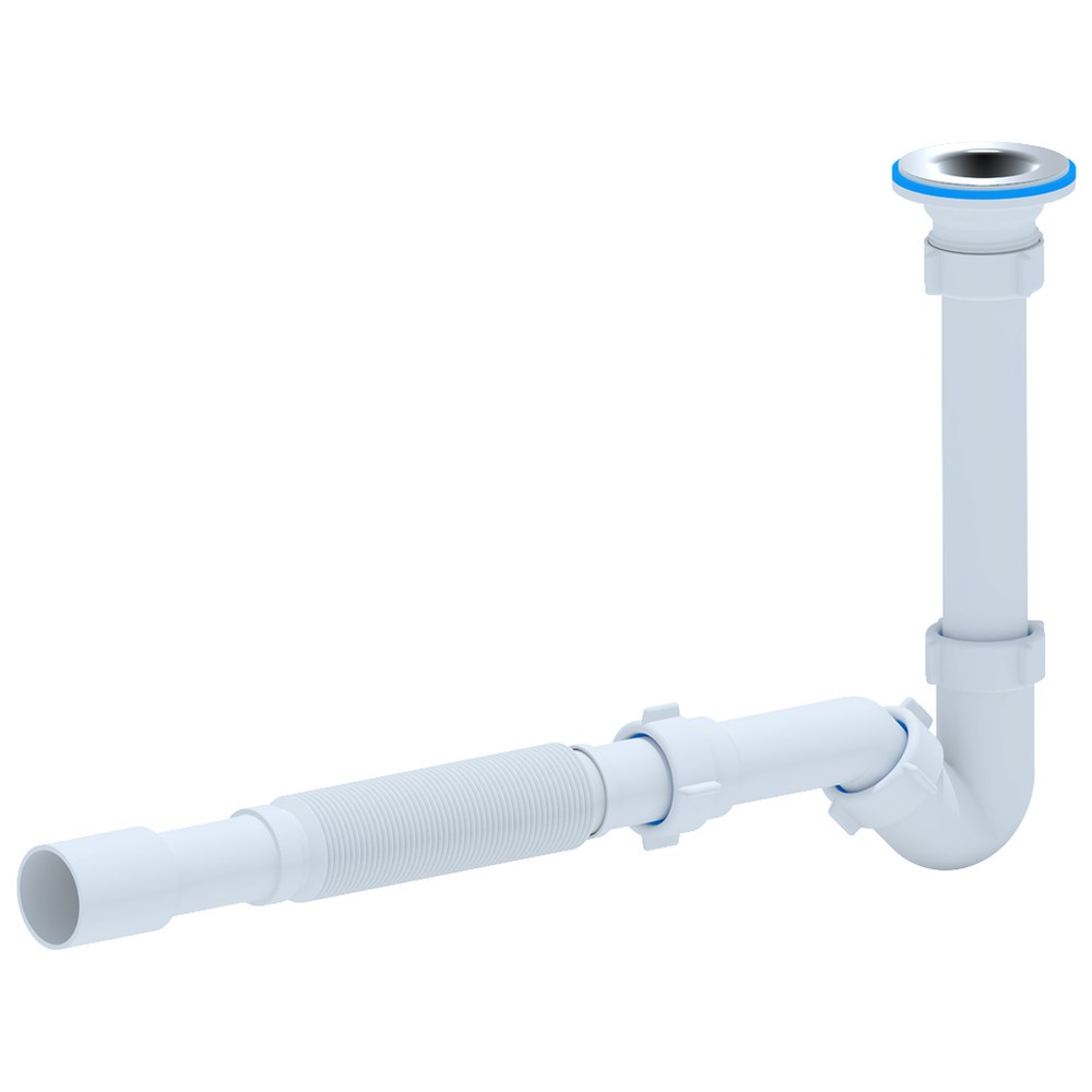 Сифон для биде АНИ пласт BD1015 1 1/4 х 32 мм с гибкой трубой и выпуском BD1015