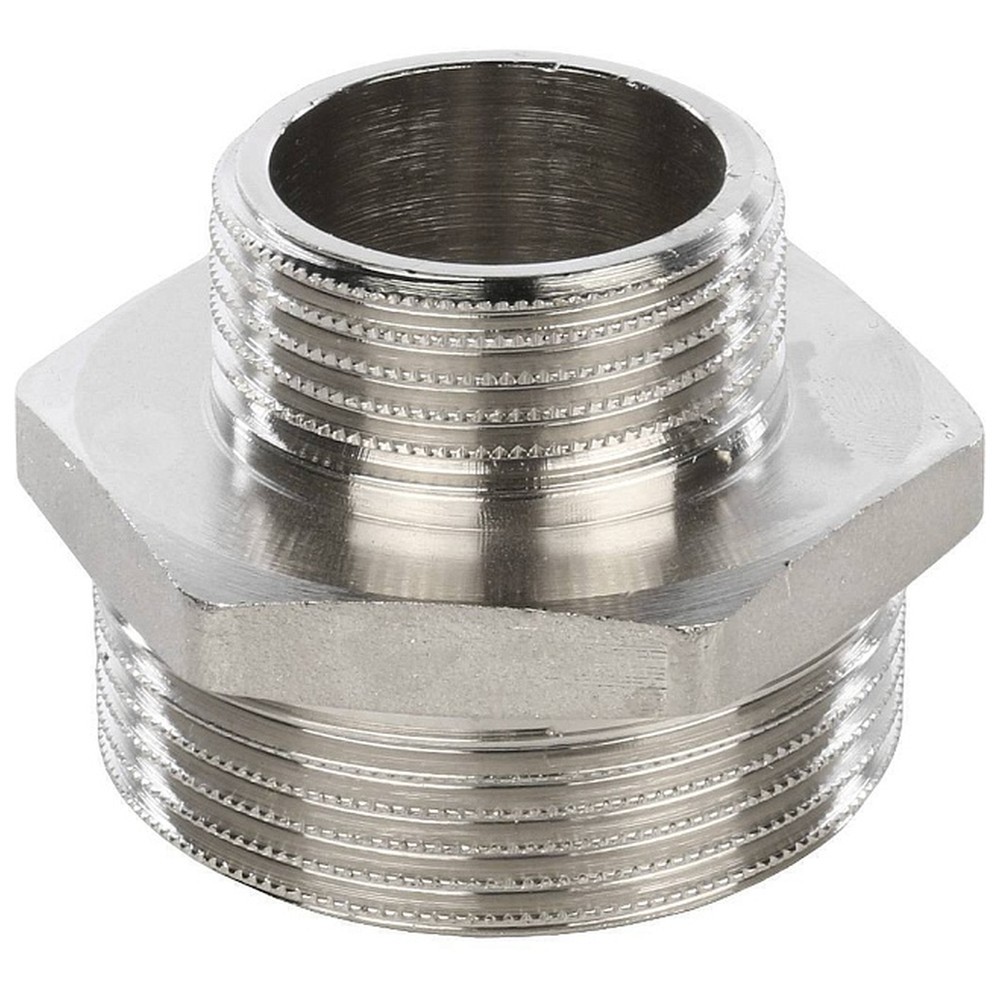 Ниппель резьбовой переходной STOUT 1 1/2 x 1 НН никелированный SFT-0004-001121