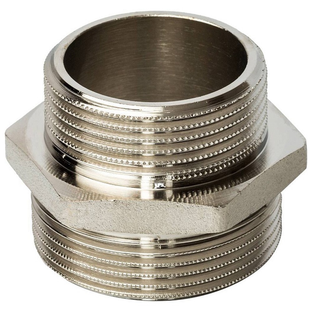 Ниппель резьбовой переходной STOUT 1 1/2 x 1 1/4 НН никелированный SFT-0004-112114