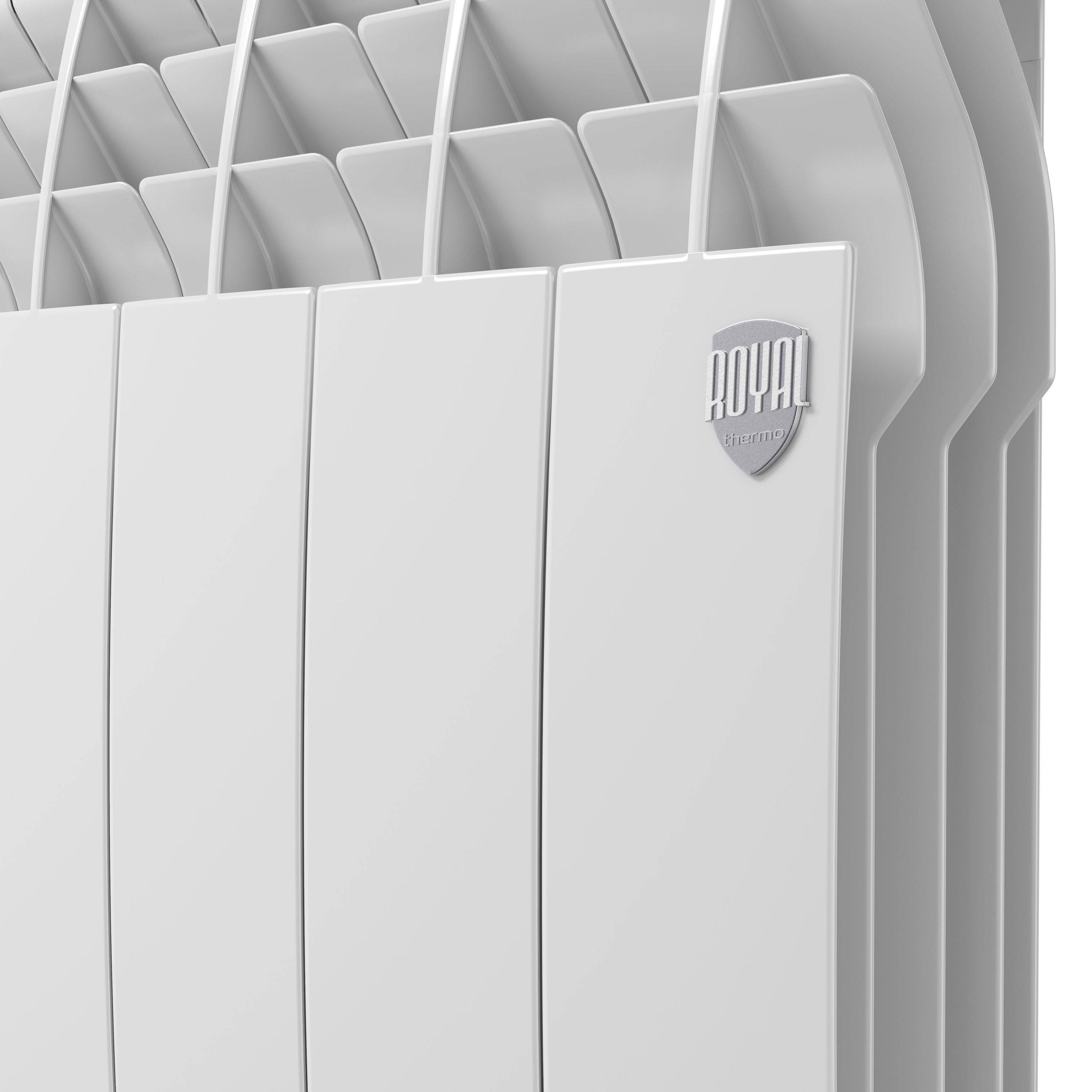 Биметаллический радиатор Royal Thermo BiLiner 500 Bianco Traffico VR 4 секции нижнее подключение 1196679