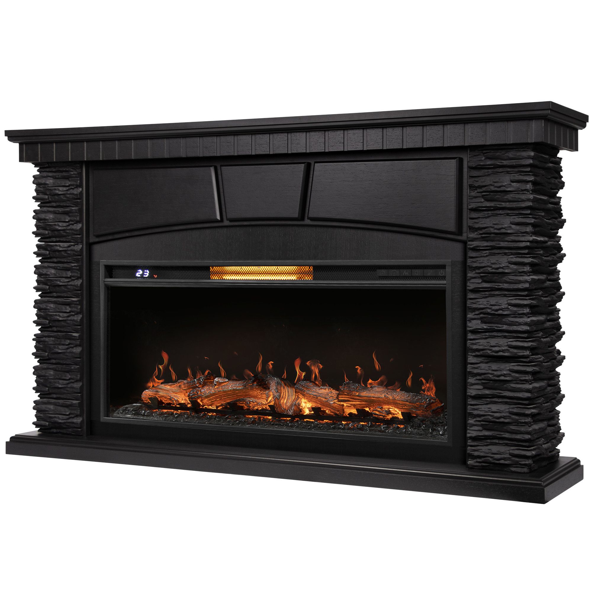 Каминокомплект Royal Thermo: очаг Aurora RTFP/P-AR40LS, портал Porto 40 камень черный/шпон венге НС-1799473