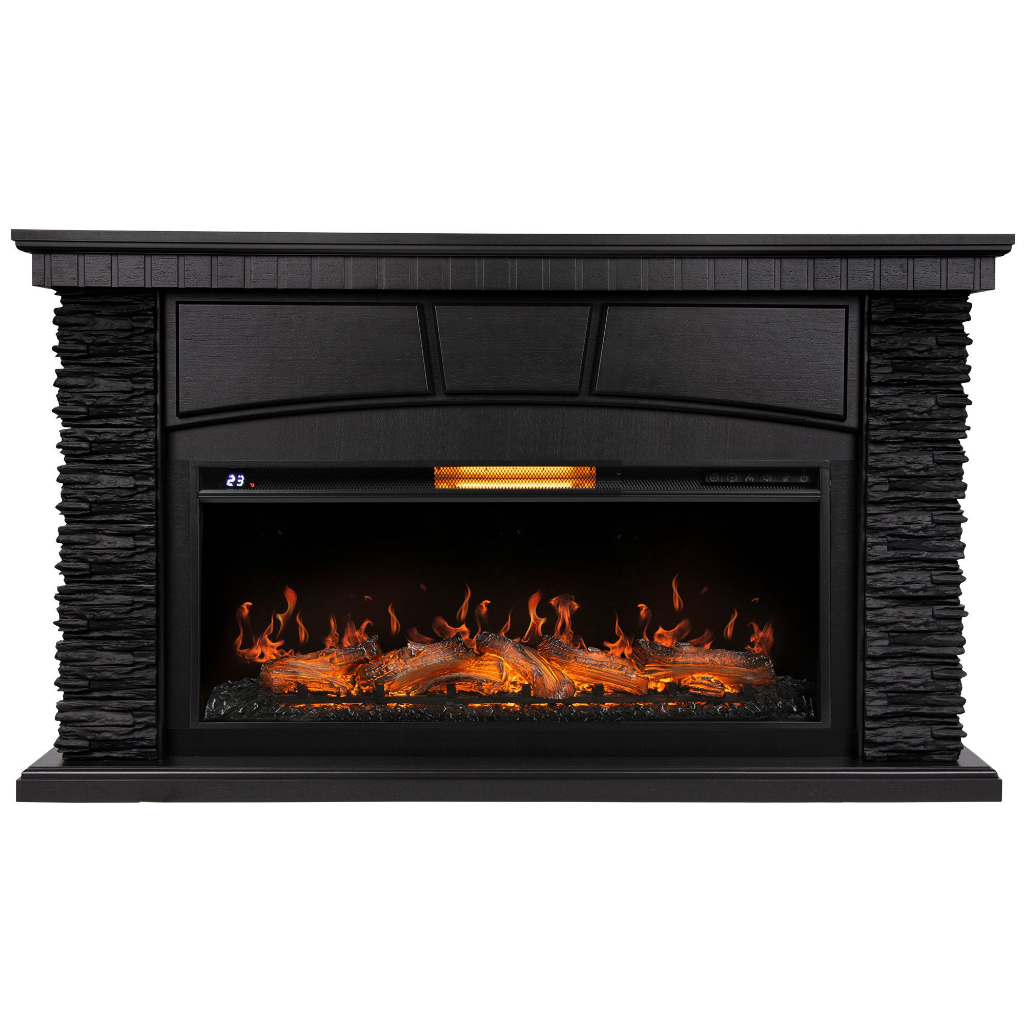 Каминокомплект Royal Thermo: очаг Aurora RTFP/P-AR40LS, портал Porto 40 камень черный/шпон венге НС-1799473