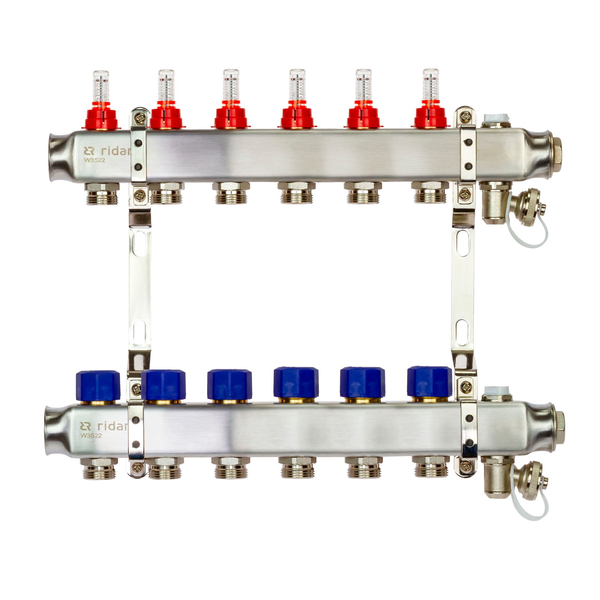 Комплект коллекторов РИДАН SSM-6RF set с расход.,кроншт.,руч. воздух.,слив.кран. и торц.заглуш.