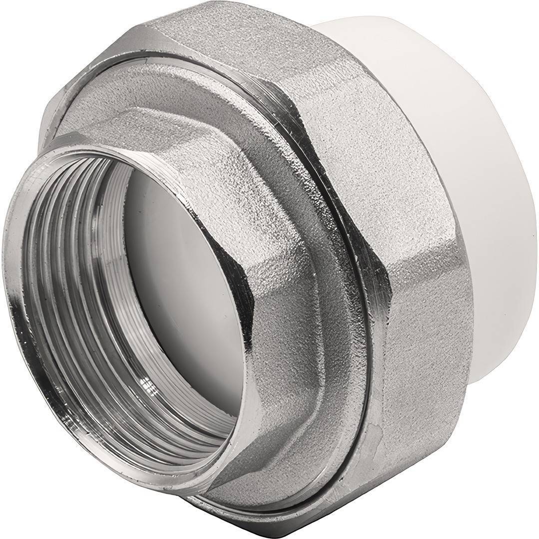 Муфта комбинированная разъемная THERMOLIGHT PP-R ВР 40х1 1/4 белая НС-1620525