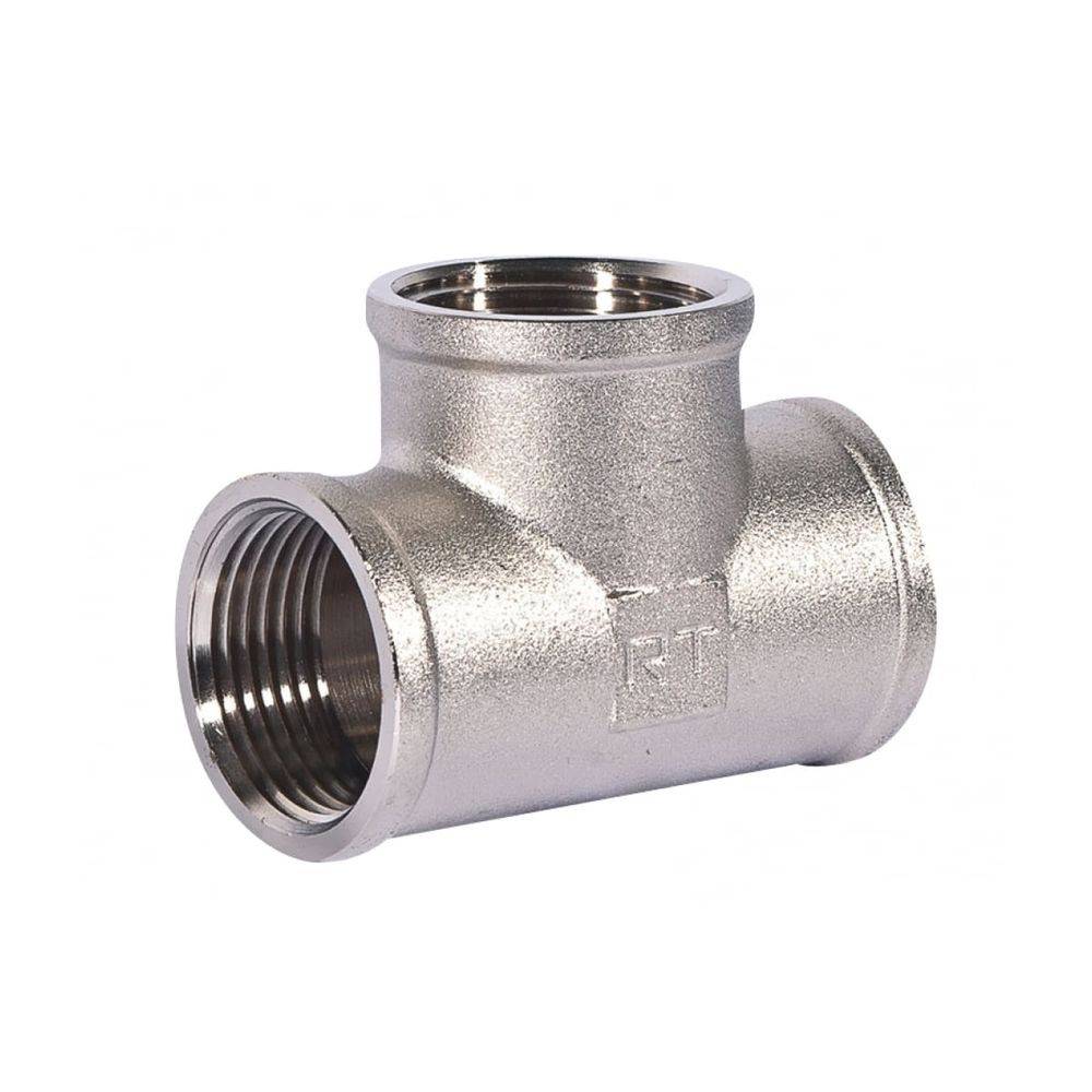 Тройник Royal Thermo 1 1/4 дюйма ВР-ВР-ВР латунный никелированный RTE 07.032