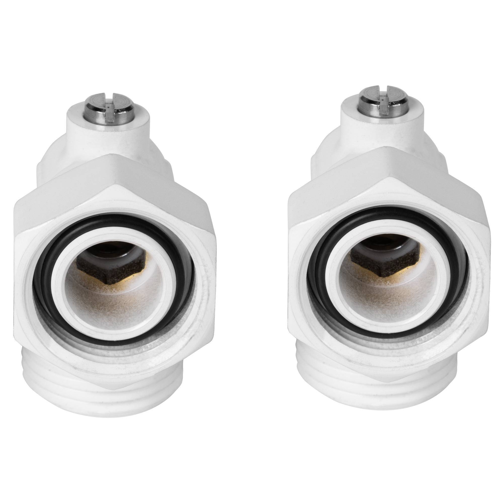 Набор для нижнего подключения радиатора Royal Thermo угловой раздельный 3/4x3/4 EK белый RTE 07.0004