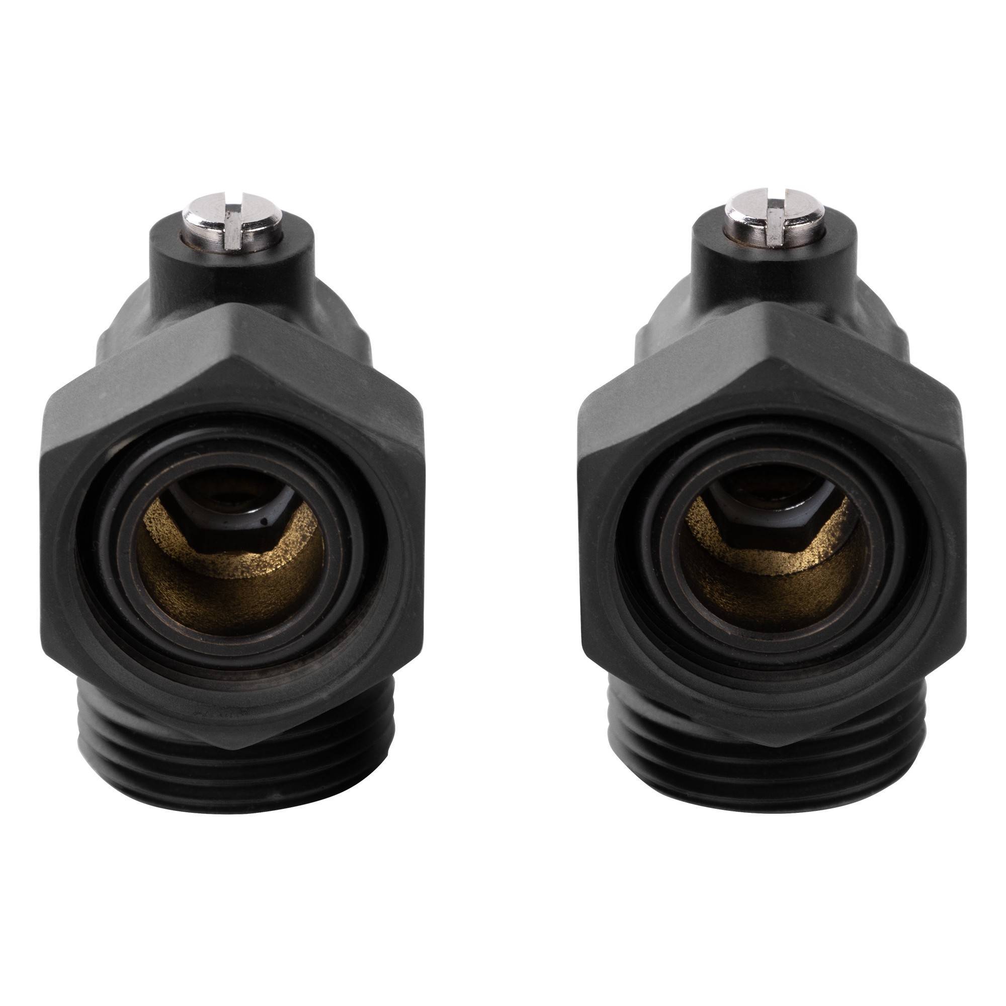 Набор для нижнего подключения радиатора Royal Thermo угловой раздельный 3/4x3/4 EK черный RTE 07.0005