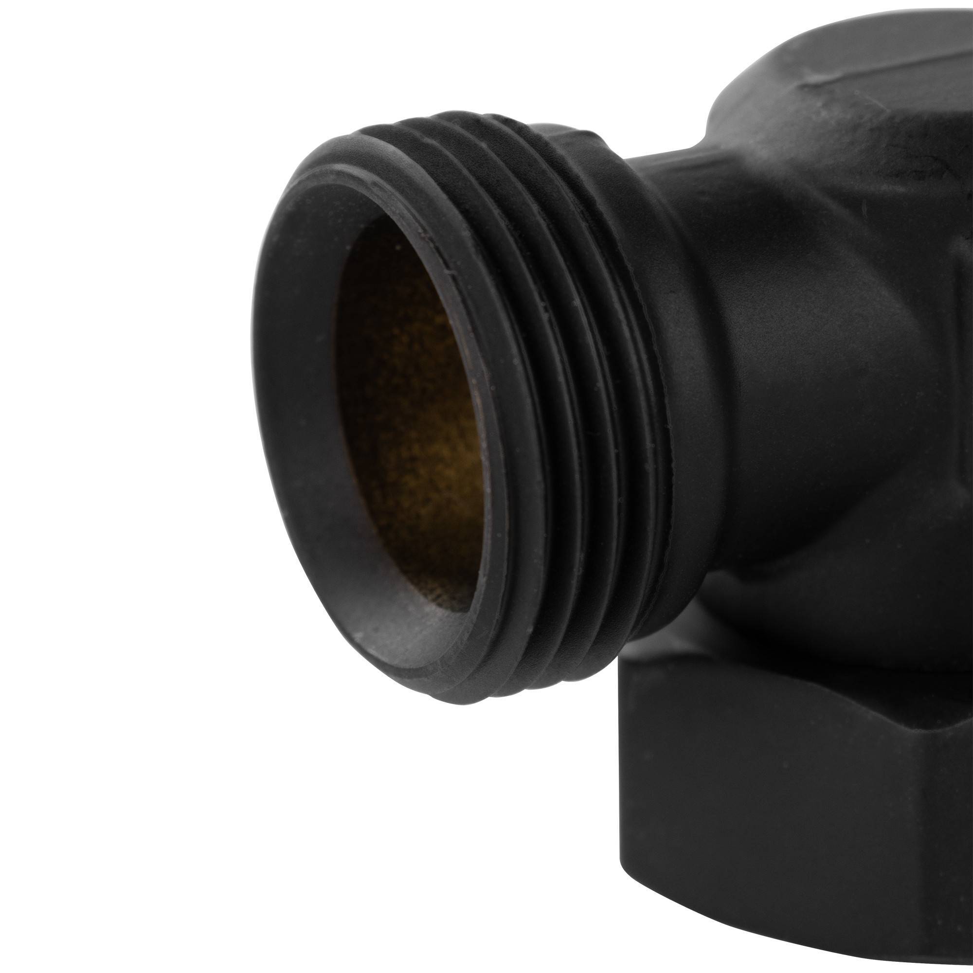 Набор для нижнего подключения радиатора Royal Thermo угловой раздельный 3/4x3/4 EK черный RTE 07.0005