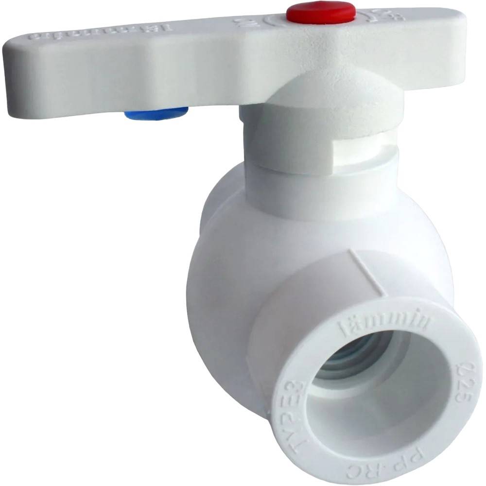 Кран шаровый PPR Lammin Premium 50 мм белый 1641551
