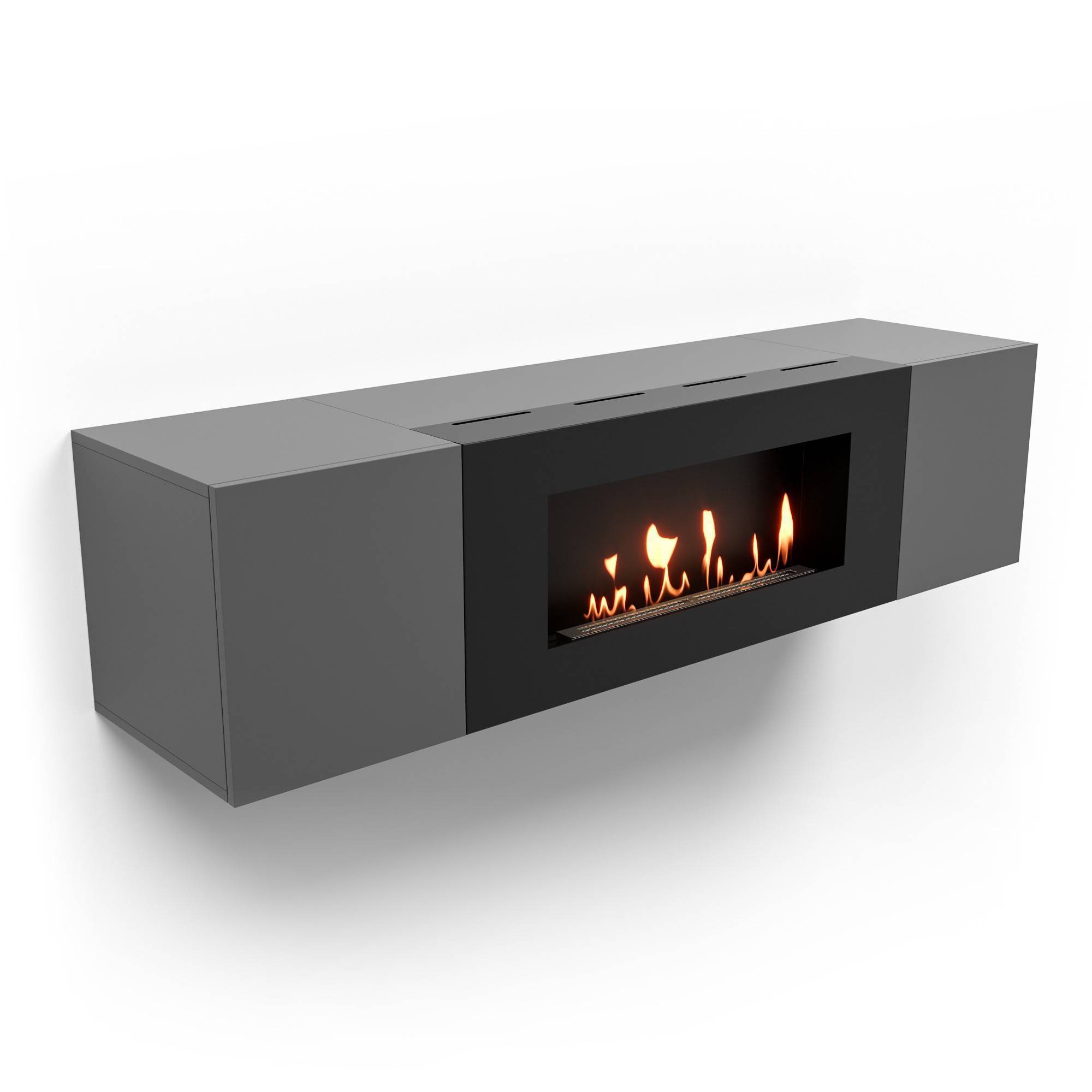 Тумба ТВ с биокамином Firelight BFP-P1600 графит НС-1646611