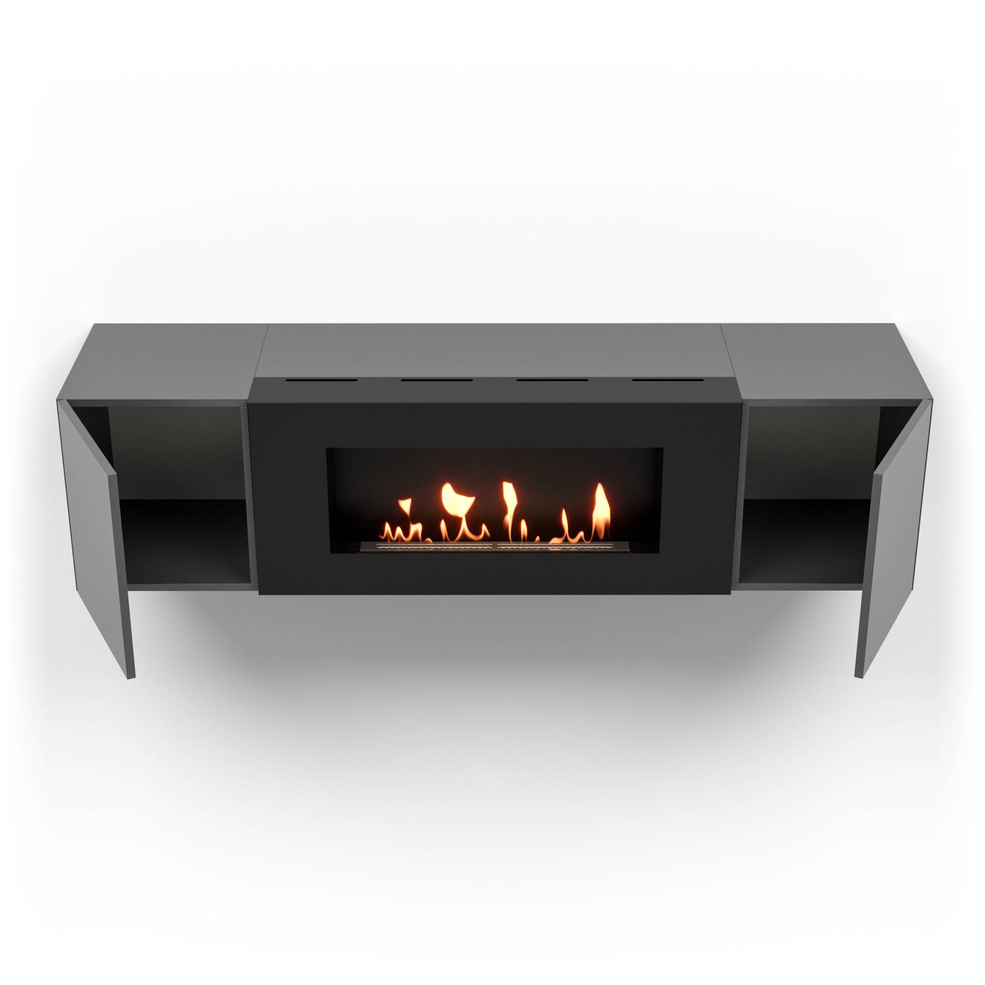 Тумба ТВ с биокамином Firelight BFP-P1600 графит НС-1646611