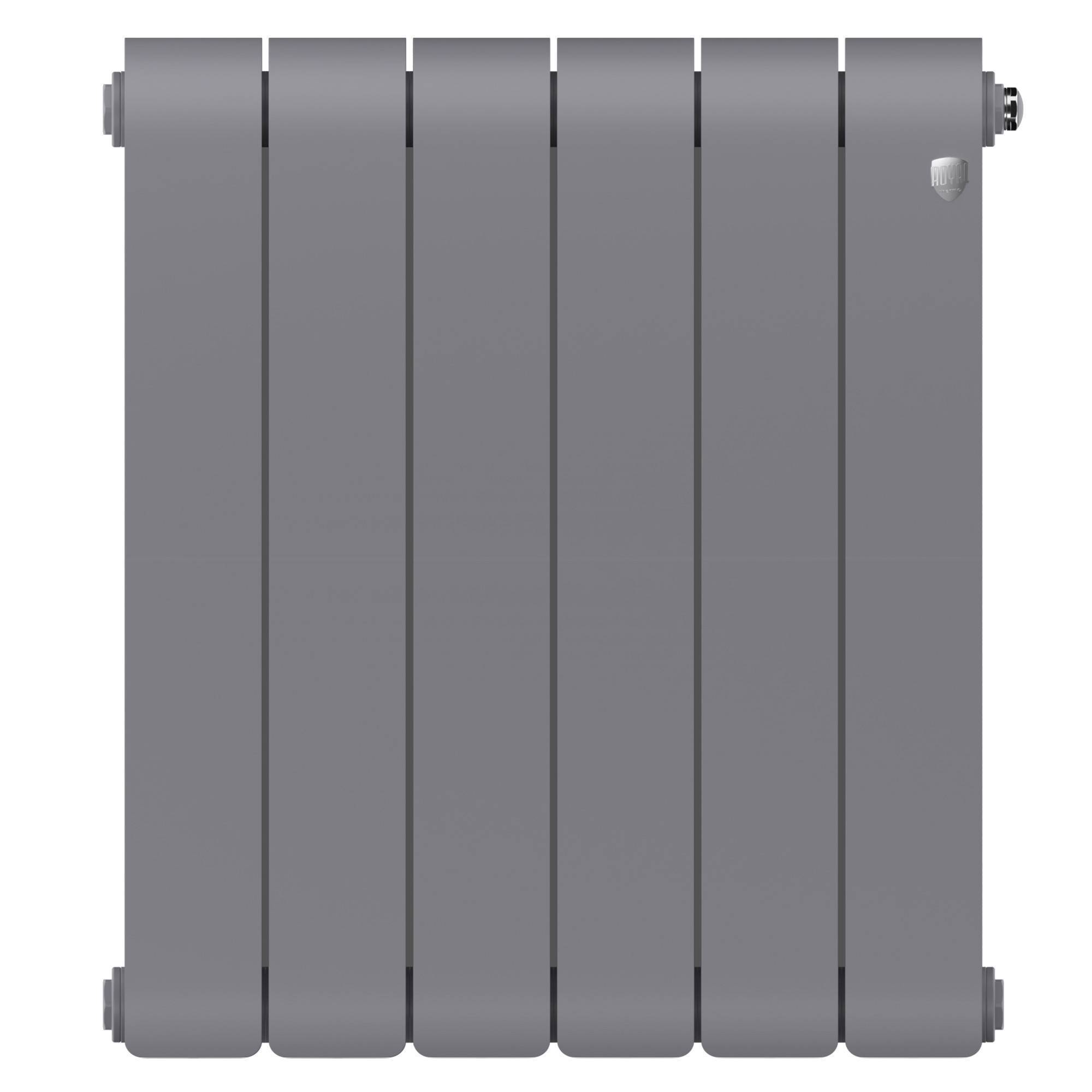 Радиатор биметаллический Royal Thermo Infinity 500 Silver Satin 6 секций боковое подключение НС-1630002