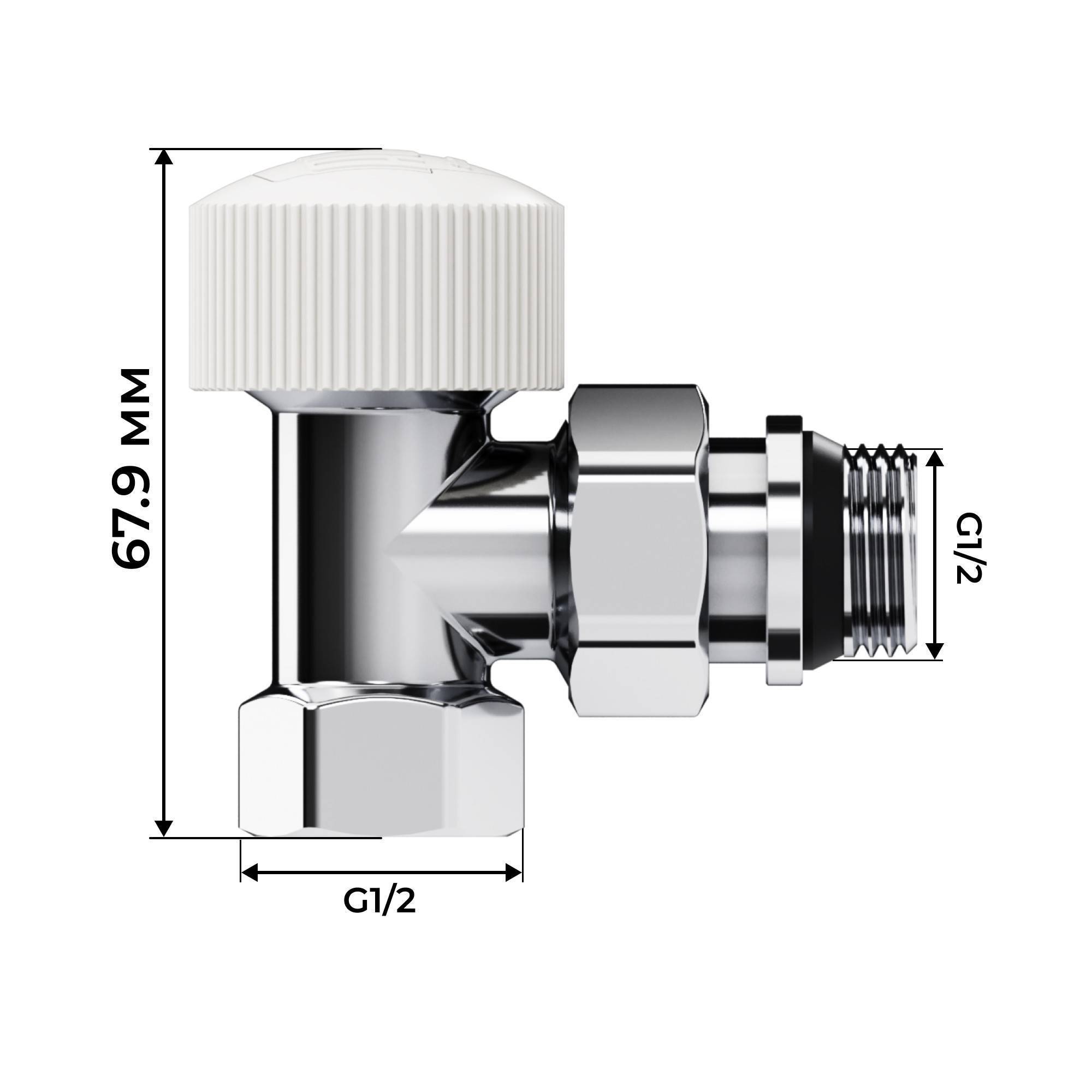 Набор термостатический угловой Royal Thermo Design 1/2 M30x1.5 хром НС-1640380