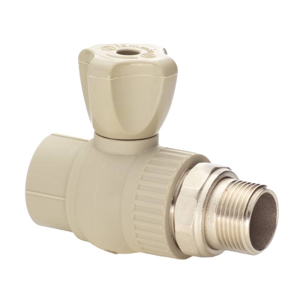 Кран шаровой радиаторный прямой PPR Lammin PREMIUM 25x3/4 серый НС-1641560