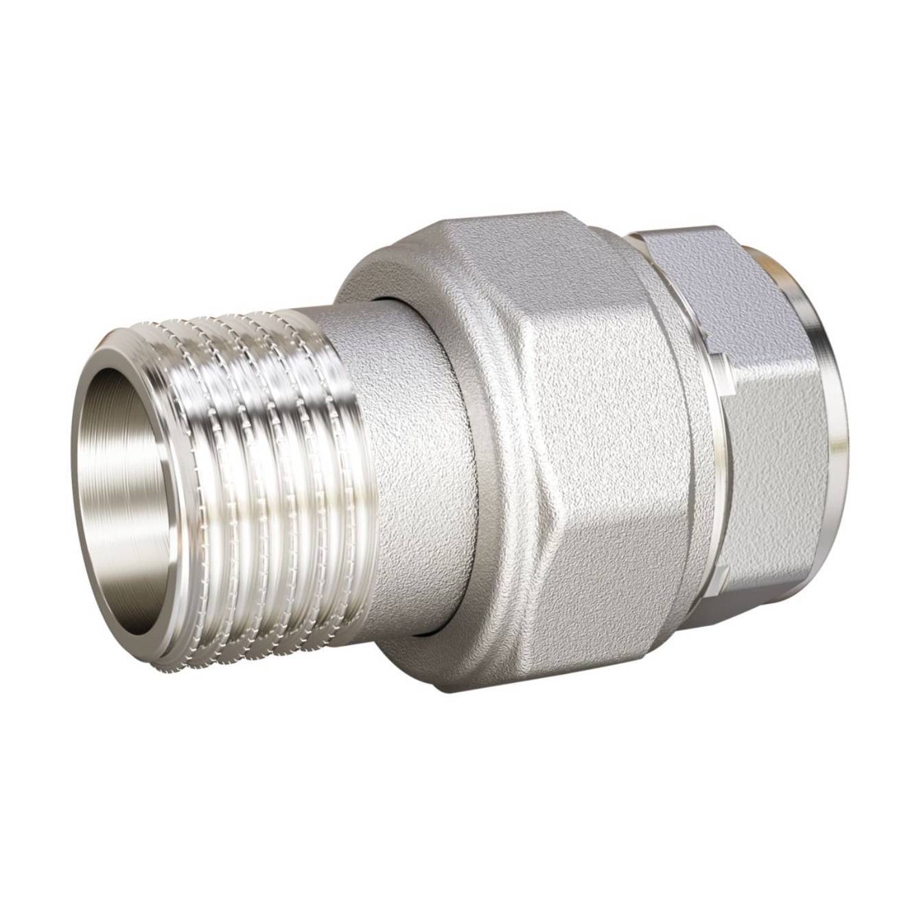 Соединение разъемное прямое LD американка DN50 вн-нр латунь никелированная LD.67.530.50