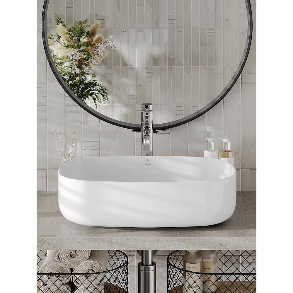 Раковина накладная Orange B07 санфарфор белый глянец B07-540W