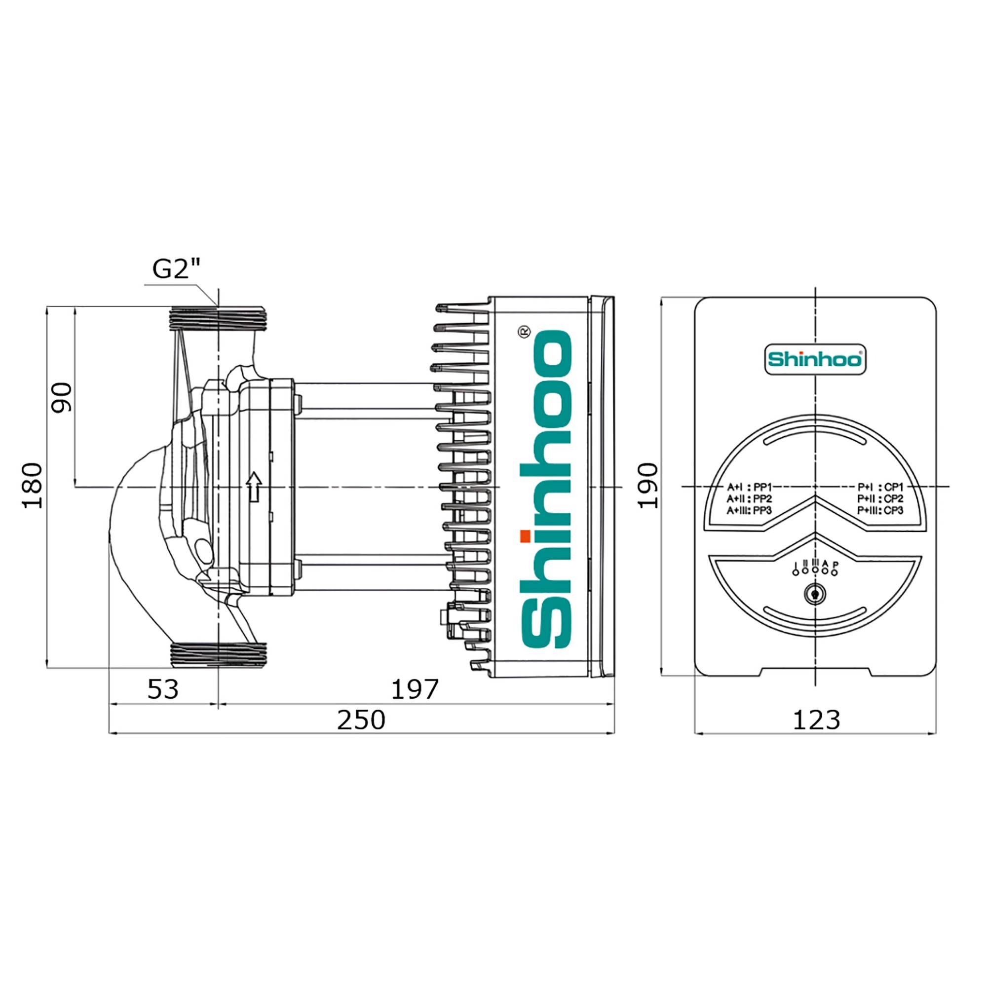 Насос циркуляционный Shinhoo MEGA+ 32-12