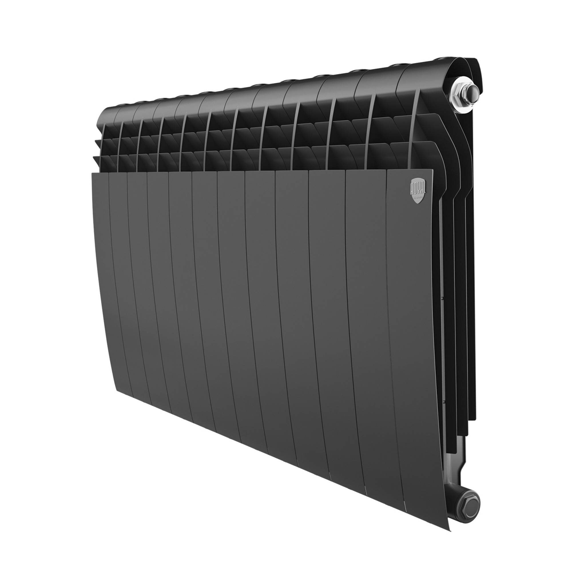 Радиатор биметаллический Royal Thermo BILINER 500 12 секций боковое подключение Чёрный НС-1682286