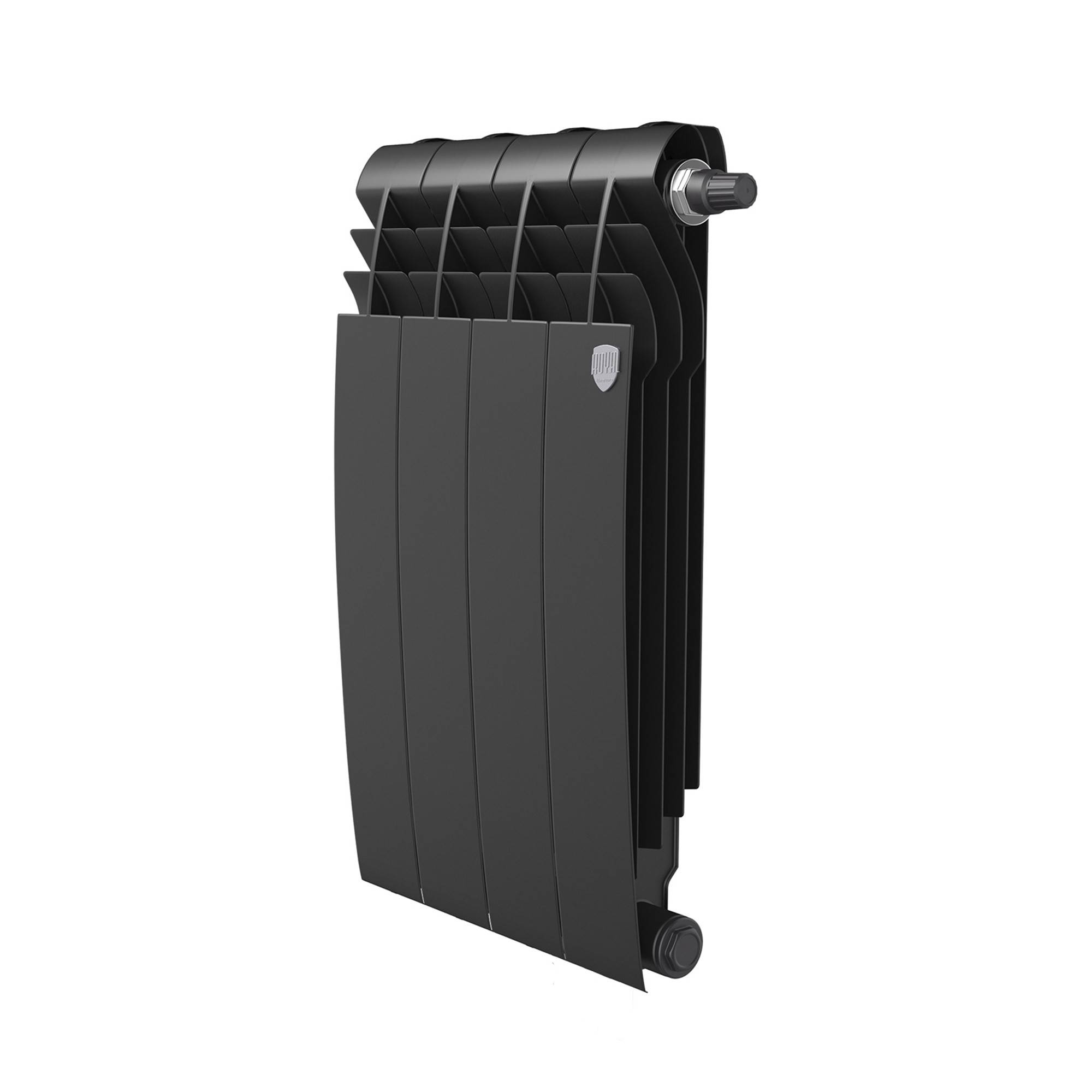 Радиатор биметаллический Royal Thermo BILINER 500 4 секции боковое подключение Чёрный НС-1682287
