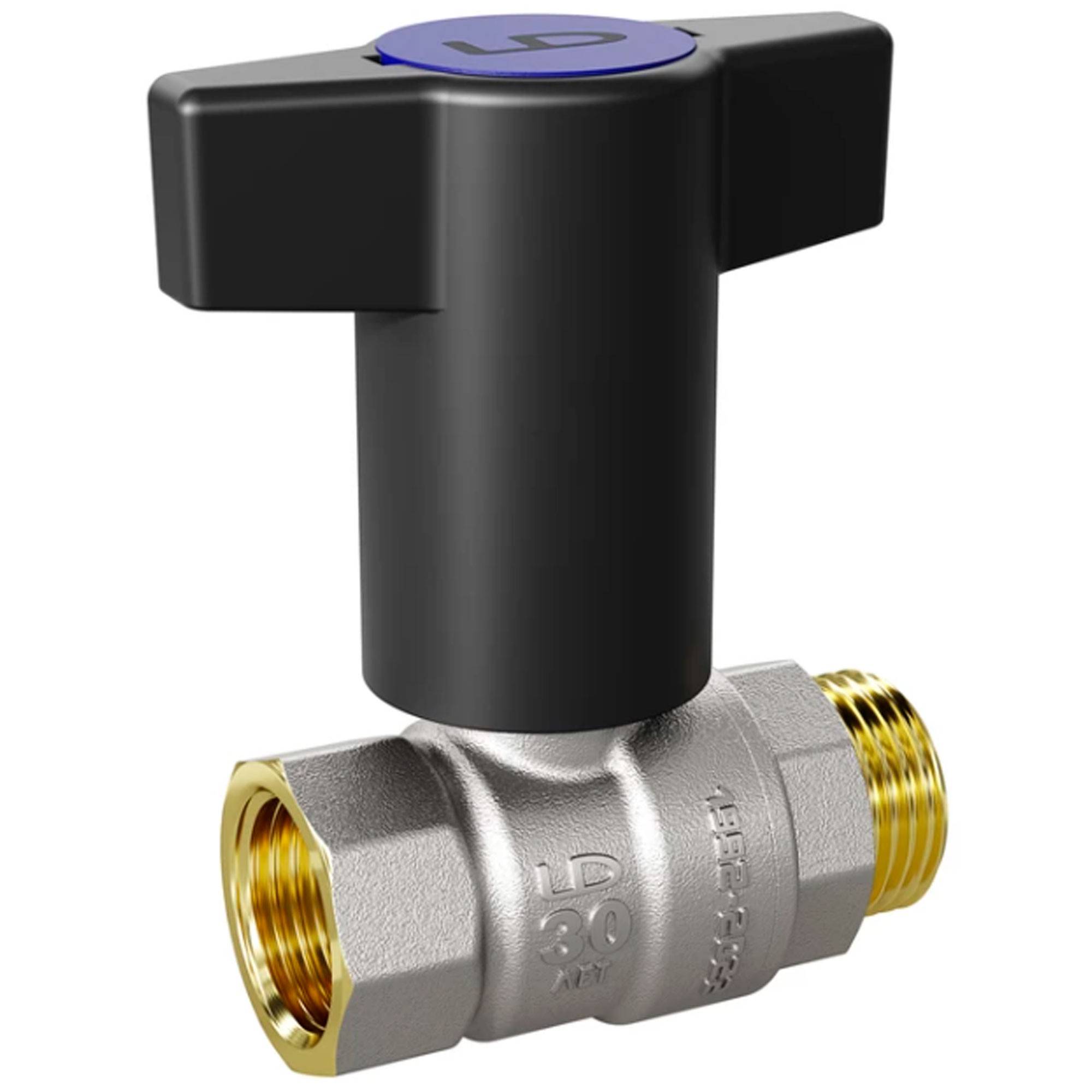 Кран шаровой LD Pride 47.20.В-Н.ТР Ду 20 ВР-НР Т-рукоятка комплект 2 шт 47.20.В-Н.ТР