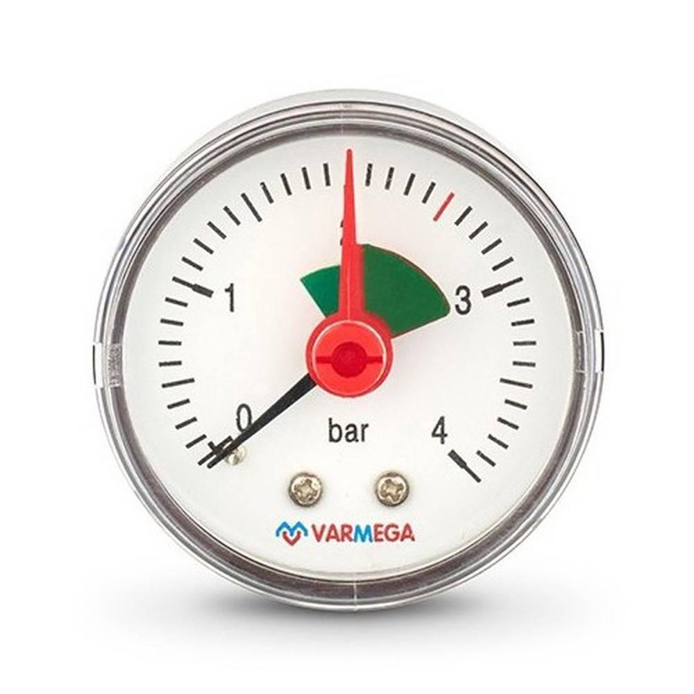 Манометр аксиальный Varmega с указателем предела 50 мм 4 бар 1/4 VMMT09-500402