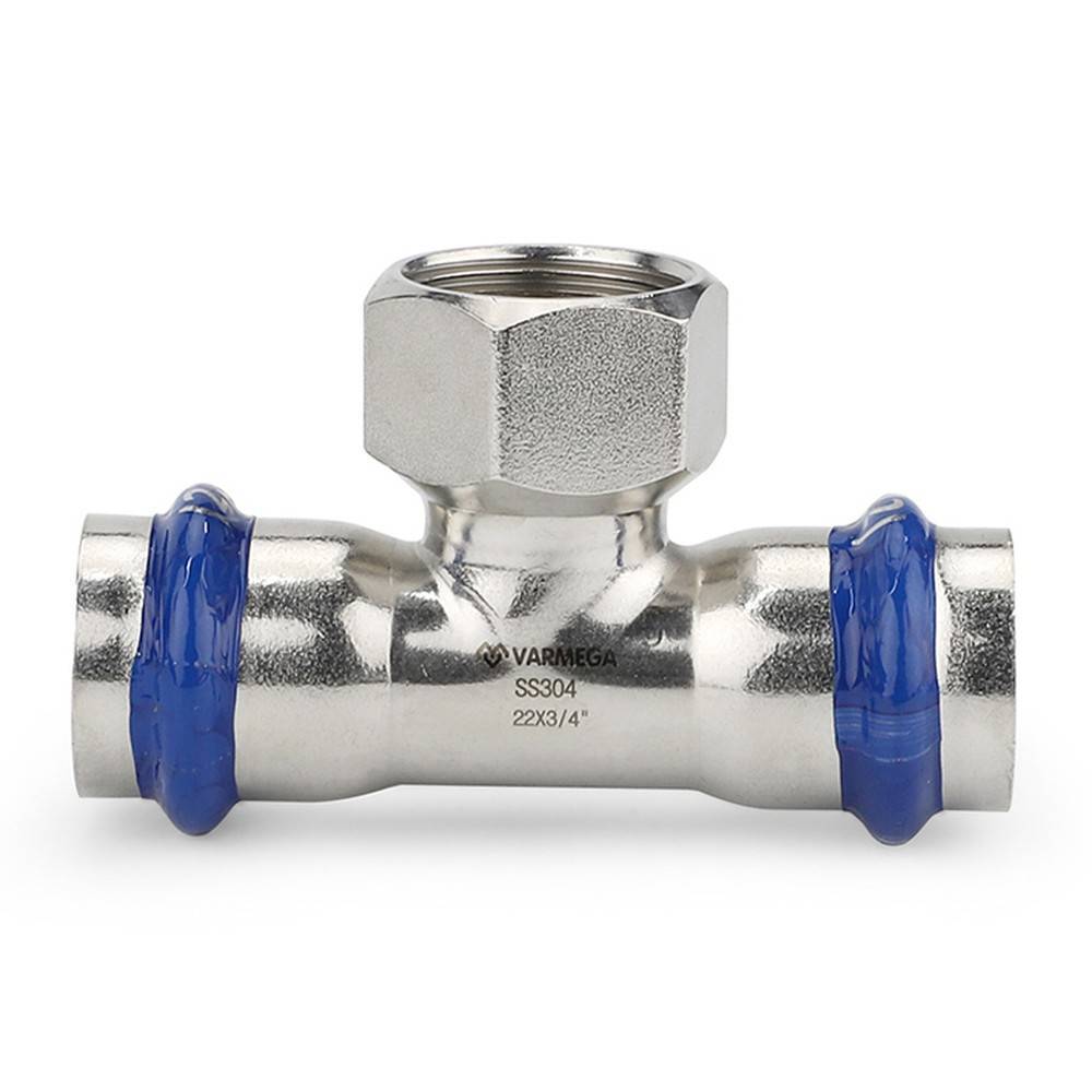 Тройник раструбный VARMEGA Inox Press 35х1/2х35 ВР VM720350435